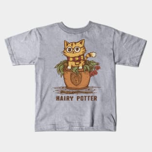 Hairy Cat in a Pot Kids T-Shirt